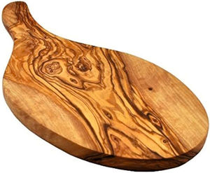 Planche à découper en bois design arrondi aspect naturel - Product Image 1