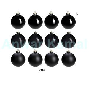 Adornos de árbol de Navidad de cristal negro, decoraciones de bolas transparentes brillantes mate para el hogar, fiesta de Acción de Gracias, regalo de vacaciones - Product Image 1