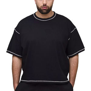 High Quality 100% Cotton Blank <b>Men's</b> T-shirts Oversized Tshirt Printed Loose Fit Boxy Drop Shoulder Street Style T-shirt for <b>men</b> - Product Image 1