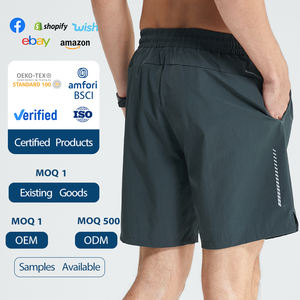 กางเกงครอปสำหรับผู้ชายกางเกงขาสั้นผ้าไอซ์ซิลค์แห้งเร็วระบายอากาศได้ดีน้ำหนักเบาสำหรับเข้ายิมกลางแจ้งโลโก้ตามสั่ง - Product Image 5