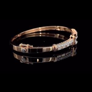 Pulsera de Diamantes Cultivados en Laboratorio CVD, Estilo Baguette, para Mujer, al por Mayor, Oro Rosa de 14K, E/F 2.00 MM, Certificado GGL, Joyería de Lujo - Product Image 5