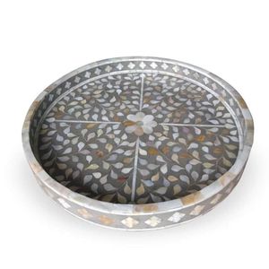 Plateau à vadrouille élégant, conçu pour des arrangements domestiques minimalistes et des présentations décoratives élégantes avec une brillance perlée - Product Image 3