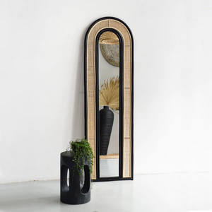 <b>Black</b> <b>Arched</b> <b>Mirror</b> Floor Natural Full Length <b>Mirrors</b> - Product Image 1