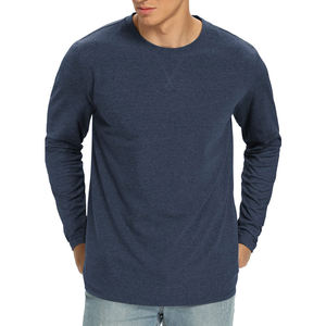 T-shirt en polyester/coton pour homme, fournisseur OEM, tissu tricoté, manches courtes, tee-shirt décontracté respirant, à porter au quotidien en été - Product Image 1