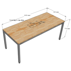 Uconcept HBUC052 160x80cm Industrial-Contemporary Plywood Conference <b>Table</b> with Adjustable Iron Legs for Hotels Conference Rooms - Product Image 6