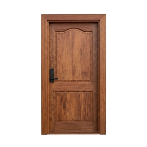 Porte intérieure à panneau arqué en bois grainé, sur mesure, pour chambre et salon - Product Image 1