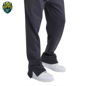 Men's Customizable 2-Piece Set Comfortable Flared Sweatpants Hoodie Streetwear <b>Jogger</b> Tracksuit with Collared Hood for Winter - Product Image 5