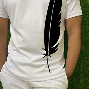 Ensemble de shorts et de t-shirts pour hommes professionnels, été/automne, tenue décontractée de haute qualité, taille plus, imprimé, 100% coton respirant - Product Image 3