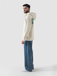 <b>Men's</b> Heavyweight Oversized Cotton Zip-up Street Style <b>Hoodies</b> Custom Drop Shoulder Embroidered Design for Winter - Product Image 4