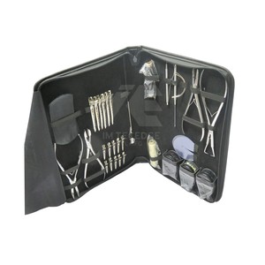 Pro Salon Premium Qualité 7 Pouces En Acier Pince Anneau Pince Perles Bouclier Pack Ensemble Grand Micro Anneau Extension De Cheveux Outils Kit Gratuit - Product Image 2