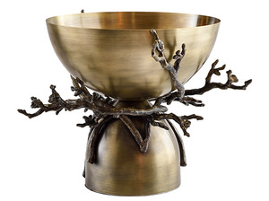 Bol rond en métal de haute qualité en laiton AK avec base de conception attrayante faite à la main finie antique pour ustensiles de cuisine/décor de table - Product Image 3