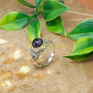 Natural Purple <b>Amethyst</b> Gemstone 925 Sterling Silver Handmade Vintage Filigree Design <b>Ring</b> for Women - Product Image 5