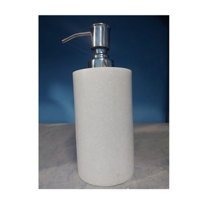 Pompe à savon en marbre Distributeur de lotion pour les mains rechargeable Accessoire de comptoir élégant et élégant pour salle de bain et cuisine - Product Image 5