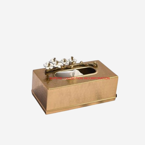 Soporte de tejido con acento Floral de acero inoxidable de Metal de alta calidad, caja de pañuelos de decoración Vintage, accesorios para servilletas para suministros de Hotel - Product Image 2