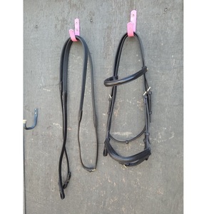 Haute qualité Cob noir et marron en cuir véritable cheval bride & rênes prix de gros bon marché - Product Image 5