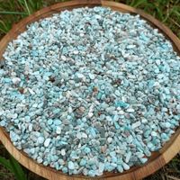 Vente en gros de puces de Larimar, perles de pierres précieuses naturelles polies pour la fabrication de bijoux, artisanat de guérison, décoration d'intérieur avec amour