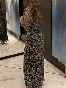 ชุดราตรีหรูหรางานพรอมลูกปัดสำหรับผู้หญิงชุดราตรีผ้าลูกไม้คอวีปักลายลูกไม้แขนกุด - Product Image 2