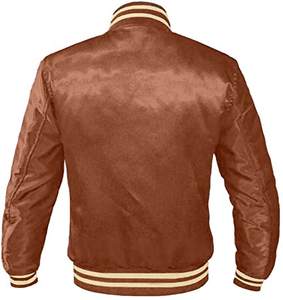 Custom College <b>Jacket</b> Embroidered Satin Baseball <b>Jacket</b> <b>Reversible</b> Bomber for <b>Men</b> - Product Image 2