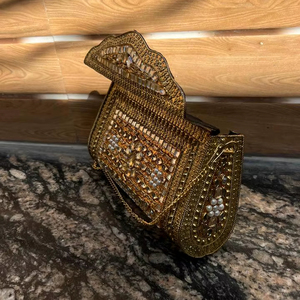 Women Chain Ethnic Bag Clutch <b>Box</b> Metal Purse Evening Handbag Wallet Turkish Eye Clutch Beaded High Quality Kunden Stone Bgas - Product Image 3