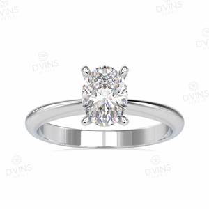Bague de fiançailles en diamant de laboratoire ovale de 1.01 carats pour femme en or 14 carats/18 carats pour mariage - Product Image 1