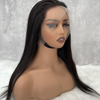 Perruques Lace 360 de 6 pouces de profondeur, cheveux humains vierges indiens Remy, ligne de cheveux pré-épilée, bande élastique amovible, double trame faite à la machine