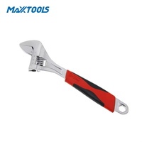 Clé à molette réglable robuste OEM de 15 pouces en acier au carbone CR-V, finition chrome satiné poli, outil à main pour la plomberie et les réparations mécaniques