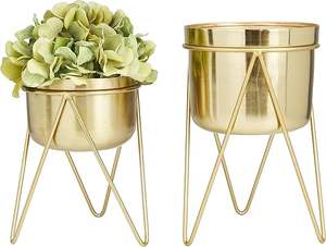 Wholesale Premium Quality Gold Metal Planter Designer for Floor Home and Garden Decoration By HF <b>CRAFTS</b> - Product Image 2