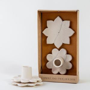 Magnifique bougeoir en marbre à motifs floraux, élégant centre de table, accent décoratif élégant, romantique et festif pour la décoration de la maison - Product Image 2