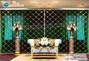 เทียนโลหะสีทองทันสมัยตกแต่งผนังออกแบบเทียนแต่งงานผนังเทียนประกายสำหรับตกแต่งห้องโถงแต่งงาน - Product Image 6