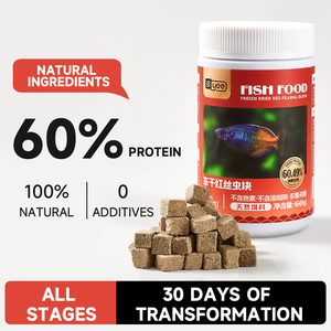อาหารปลาโปรตีนสูงจากโรงงาน YEE ขายส่ง อาหารปลาหนอนเลือดแช่แข็งอบแห้งจากธรรมชาติ - Product Image 2
