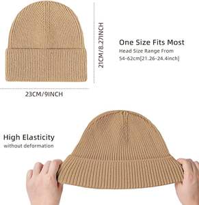 Gorro de invierno de lana acanalada para hombre, gorro cálido de punto suave, ideal para viajes de trabajo al aire libre y uso diario en ambientes fríos - Product Image 6