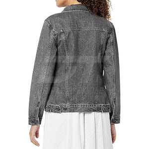 Dernier style de veste en jean pour femmes veste en jean avec points ouverts pour femmes au prix de gros - Product Image 2