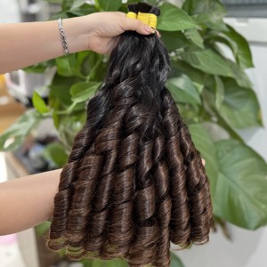 วิกต่อผมมนุษย์บริสุทธิ์แบบหยิกสำหรับผมสีออมเบรเรียงตามระดับ - Product Image 5