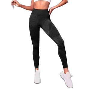 Leggings de Yoga pour femmes à rayures taille haute fermeture à la taille élastique 220g pantalon en Nylon Spandex Scrunch leggings bout à bout pour femmes - Product Image 1