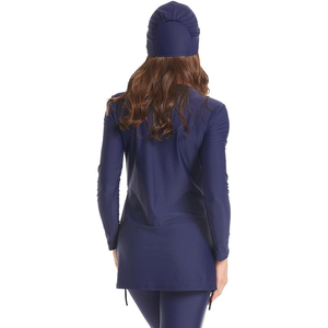 Maillot de bain musulman modeste pour femmes Maillot de bain à couverture complète Hijab islamique Maillot de bain Couleur unie - Product Image 3