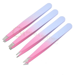 Wholesale Brow Tweezers Stainless Steel Slanted Tip Titanium Matte Black Eyebrow Tweezers for Plucking - Product Image 4