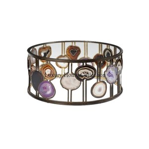 Most Unique Designer Latest Pattern Hot Selling Metal <b>Gold</b> Plated Base With Black and White Marble <b>Round</b> Top Coffee <b>Tables</b> - Product Image 4
