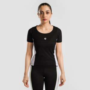 เสื้อครอปท็อปสตรีทแวร์สำหรับฤดูร้อน สีดำ-ขาว ไซส์ XXS XS-ทรงหลวม ผ้าสแปนเด็กซ์ระบายอากาศ สไตล์ลำลอง - Product Image 1