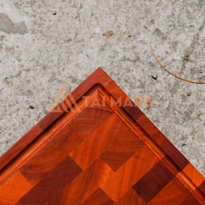 Planche à découper en bois de pin à grain d'extrémité personnalisable de grande taille Bloc de boucher en bambou écologique avec poignée pour la cuisine - Product Image 4