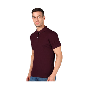 Polo de cuello redondo bien cosido con manga corta de <span class=keywords><strong>material</strong></span> de algodón de alta comodidad con bolsillo para uso diario informal de la India - Product Image 1