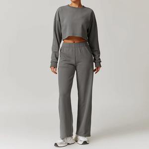 ชุดวอร์มออกกำลังกาย2ชิ้นสำหรับผู้หญิงชุดออกกำลังกายแบบมีสไตล์ - Product Image 4