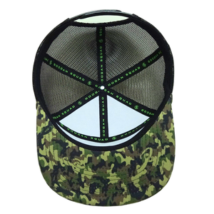 Alta calidad 7 paneles Verde Negro camuflaje camionero sombrero personalizado tejido parche ala cuerda en ALA hebilla de un solo pecho al por mayor - Product Image 5
