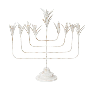 Meilleur prix de gros Menorah Bougeoirs Religions Candélabres Hanukkah Chandeliers 9 Bras Indien Fait à la main Gris Fini - Product Image 3