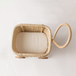 Carrito de muñecas livianas, cochecito de juguete para niños, cochecitos de muñecas naturales de ratán para niñas y niños, precio barato - Product Image 5