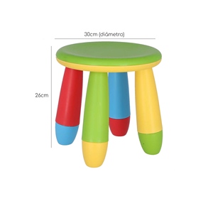 Sgabello Verde per Bambini WELL HOME, Robusto e Durevole in Plastica, Diametro 30x26 cm, Sedia per Bambini - Product Image 3