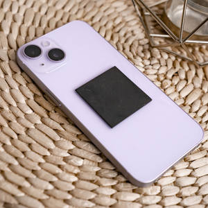 Pegatina cuadrada pulida de shungita para teléfono, 1.6*1.6 pulgadas (40*40 mm) - Product Image 1