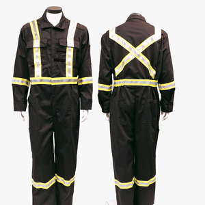 Salopette de sécurité au travail en coton avec logo personnalisé pour hommes combinaisons uniformes mécaniciens réfléchissantes ignifuges FRC respirantes - Product Image 4