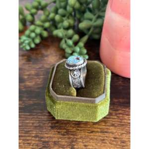 Sterling Silver <b>Turquoise</b> Cluster <b>Ring</b> Size 7.75-Boho Statement Jewelry for Everyday Wear - Product Image 4