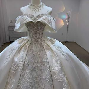 ชุดแต่งงานผ้าซาตินหรูห<span class=keywords><strong>ร</strong></span>า Jancember JJ114 ประดับลู<span class=keywords><strong>ก</strong></span>ปัด ชุดเจ้าสาวแบบเปิดไหล่ท<span class=keywords><strong>ร</strong></span>งบอล<span class=keywords><strong>ก</strong></span>าวน์ ชุดแต่งงานสำหรับพิธีในโบสถ์ - Product Image 3