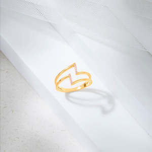 แหวนทองคำ Thunder Trail Cocktail ประดับเพชรทรง Princess Cut เครื่องประดับอัญมณีทันสมัยสำหรับวันครบรอบ - Product Image 1